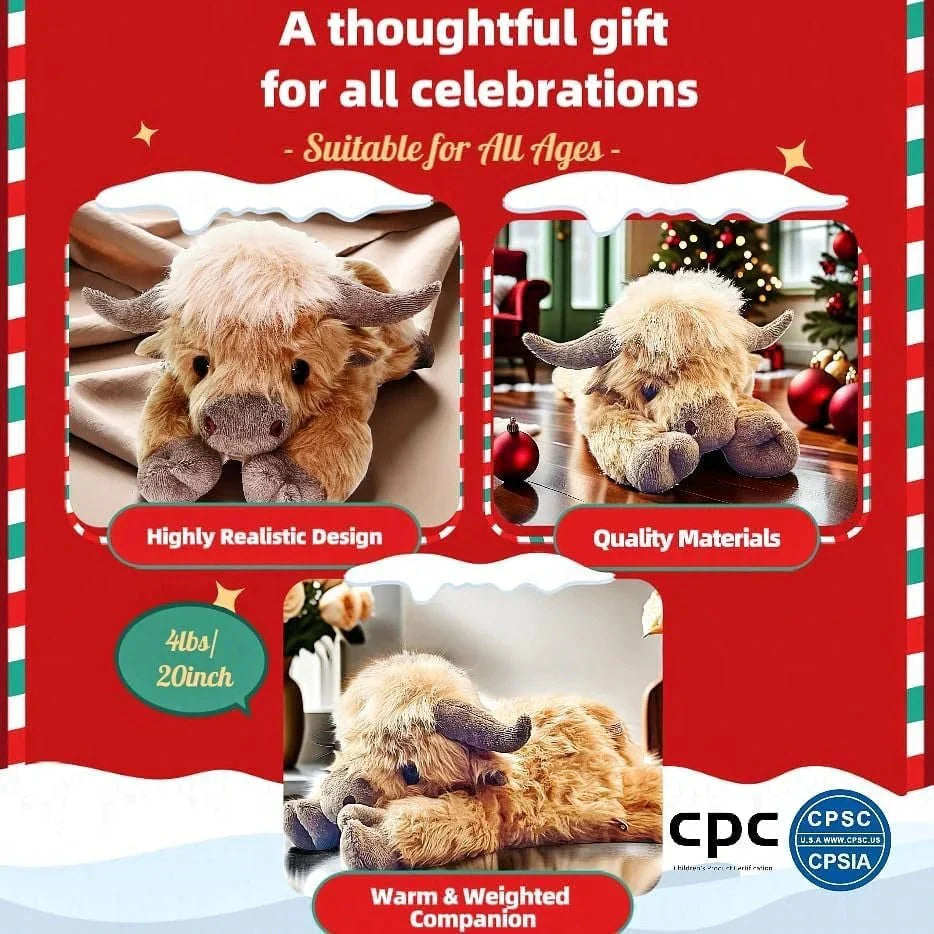 🎁Christmas New Gift Toy🐂Cute Cartoon Highland Cow Cuddly Toy