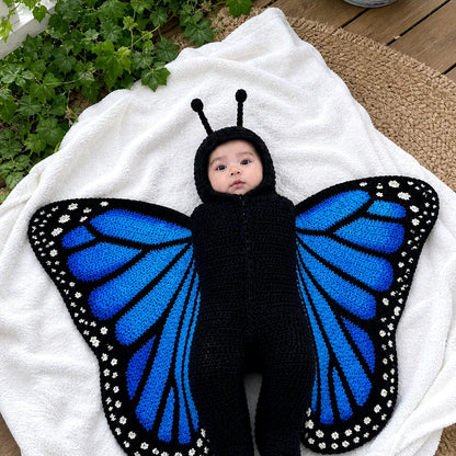 Crochet Baby Butterfly Swaddle Outfit