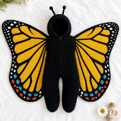 Crochet Baby Butterfly Swaddle Outfit