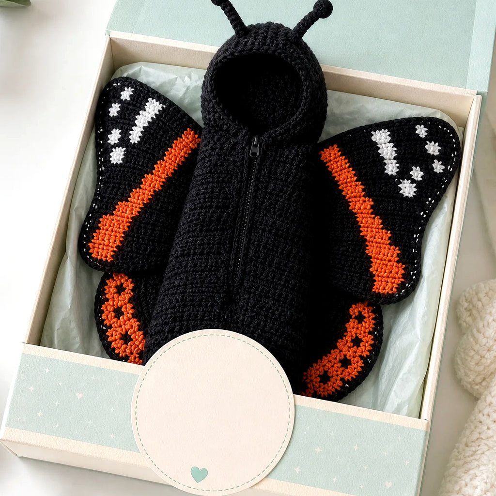 Crochet Baby Butterfly Swaddle Outfit