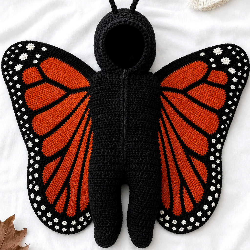 Crochet Baby Butterfly Swaddle Outfit