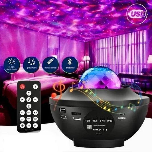 Starry Galaxy Projector Bluetooth USB Music Player
