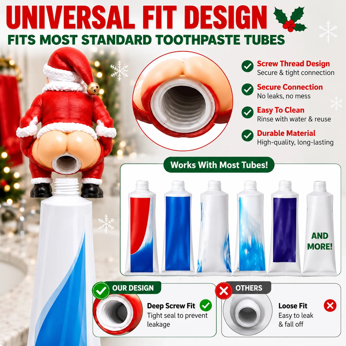 Santa Toothpaste Attachment (2 Pieces)