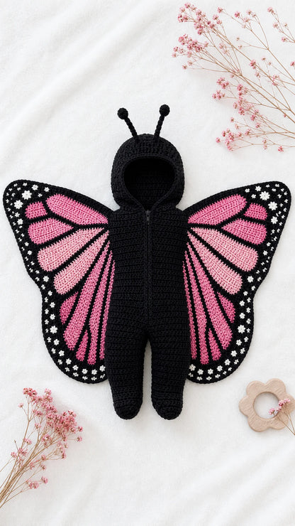 Crochet Baby Butterfly Swaddle Outfit