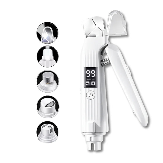Pet Nail Clipper + Electric Grinder (2-in-1) with LED Light