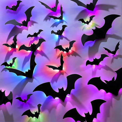 Glowing Bat Wall Decals - Halloween Party Decor