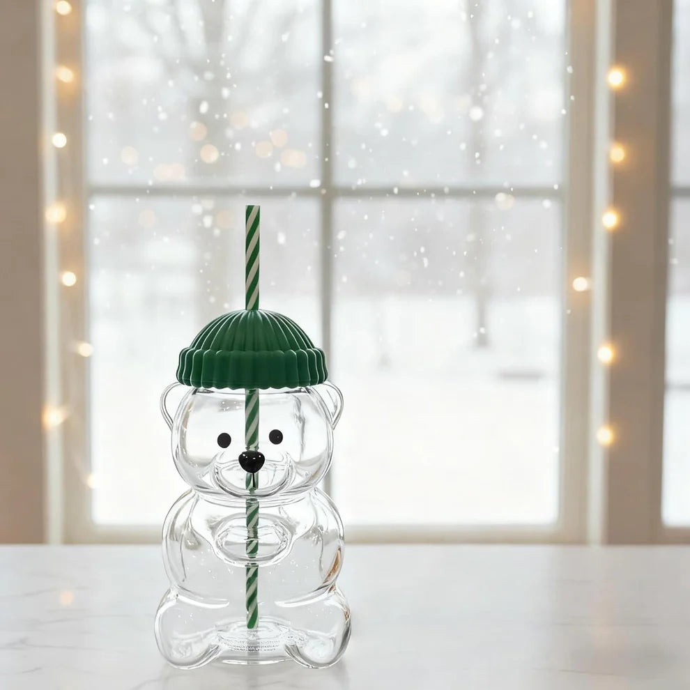 Cute Bear Glass Cup