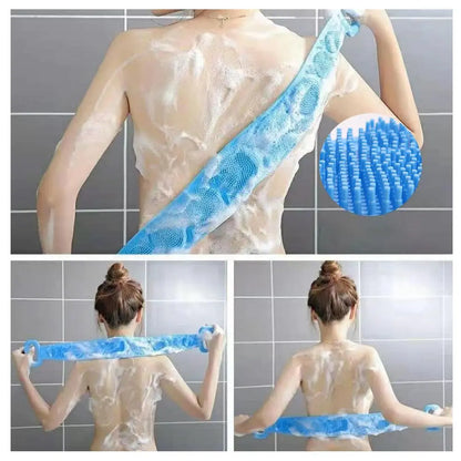 Fashion Silicone Bath Body Brush - Double-Sided Exfoliating Long Back Scrubber