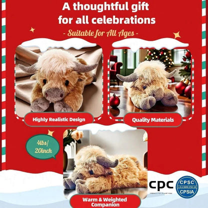 🎁Christmas New Gift Toy🐂Cute Cartoon Highland Cow Cuddly Toy