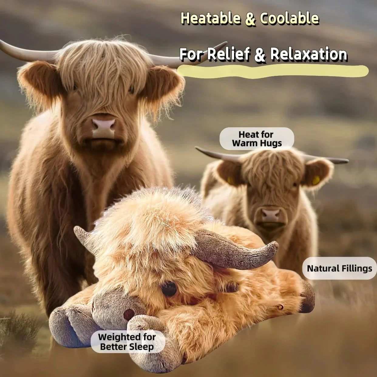 🎁Christmas New Gift Toy🐂Cute Cartoon Highland Cow Cuddly Toy