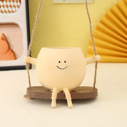Rocking Chair Smiley Pot