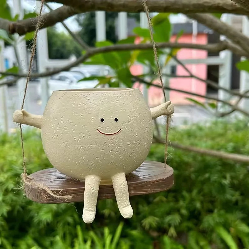 Rocking Chair Smiley Pot