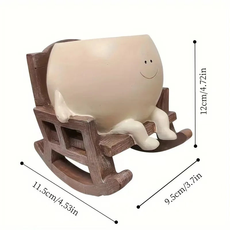 Rocking Chair Smiley Pot