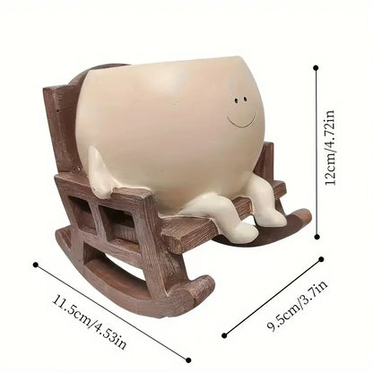 Rocking Chair Smiley Pot
