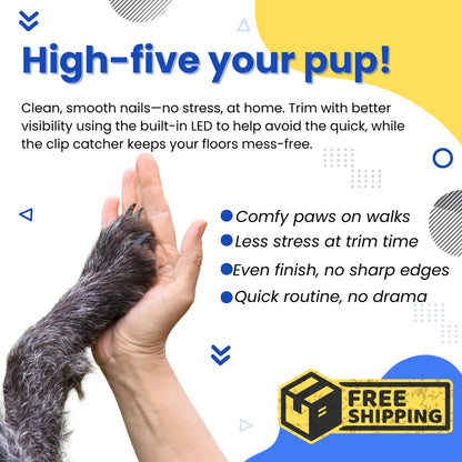 Pet Nail Clipper + Electric Grinder (2-in-1) with LED Light